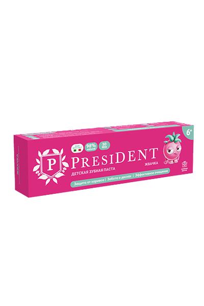 зубная паста детская PRESIDENT 6+ Жвачка (50RDA) 50 г